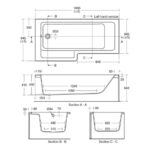 Ideal Standard Tempo Cube L-Shaped 1700 x 850mm Left Shower Bath, Panel & Screen