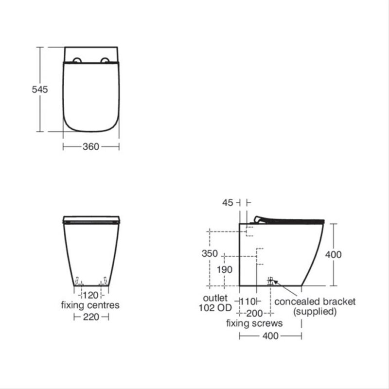 Ideal Standard i.life B Back to Wall Toilet Pan with RimLS+ Technology