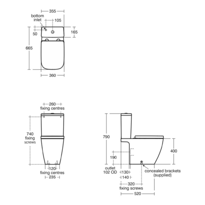 Ideal Standard i.Life B Rimless Close Coupled Toilet with Soft Close Slim Seat