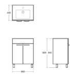 Ideal Standard Tempo 600mm 2 Door Floor Vanity Basin Unit Lava Grey