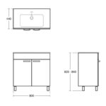 Ideal Standard Tempo 800mm 2 Door Floor Vanity Basin Unit Lava Grey