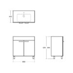 Ideal Standard Tempo 80cm 2 Door Floor Unit & Basin Gloss White