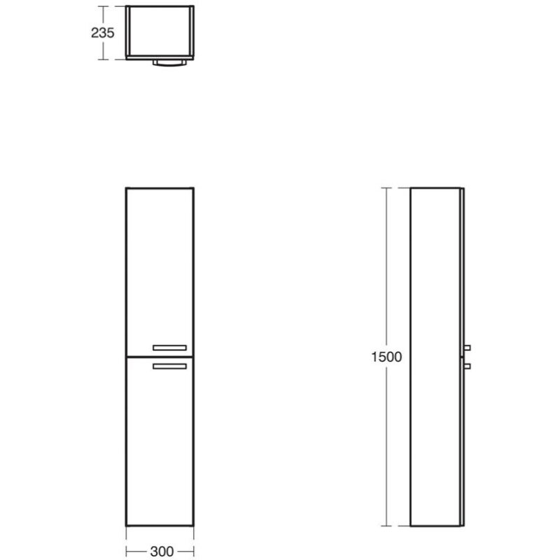 Ideal Standard Tempo 300mm 2 Door Column Unit E3243 Lava Grey