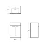 Ideal Standard Tempo 60cm Floor Standing Unit & Basin White