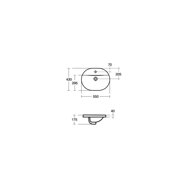 Ideal Standard Concept Oval 55cm Countertop Basin 1 Hole E5004