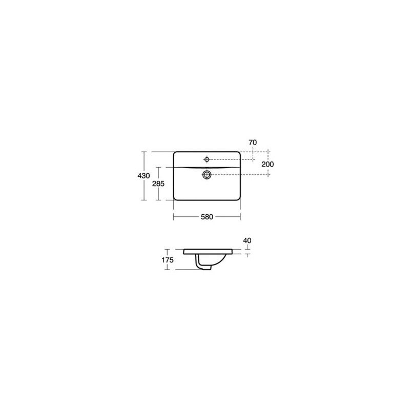 Ideal Standard Concept Cube 58cm Countertop Basin 1 Hole E5015
