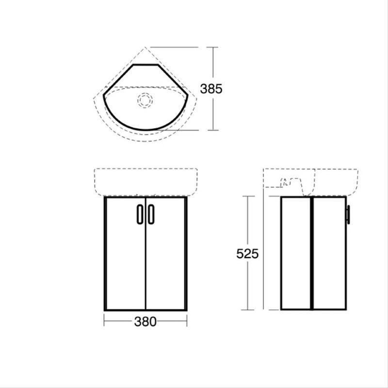 Ideal Standard Concept Wall Hung Corner Unit E6848 Grey