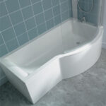 Ideal Standard Concept P-Shaped 1700 x 900mm Right Shower Bath, Panel & Screen