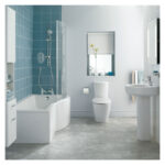 Ideal Standard Concept P-Shaped 1700 x 900mm Right Shower Bath, Panel & Screen