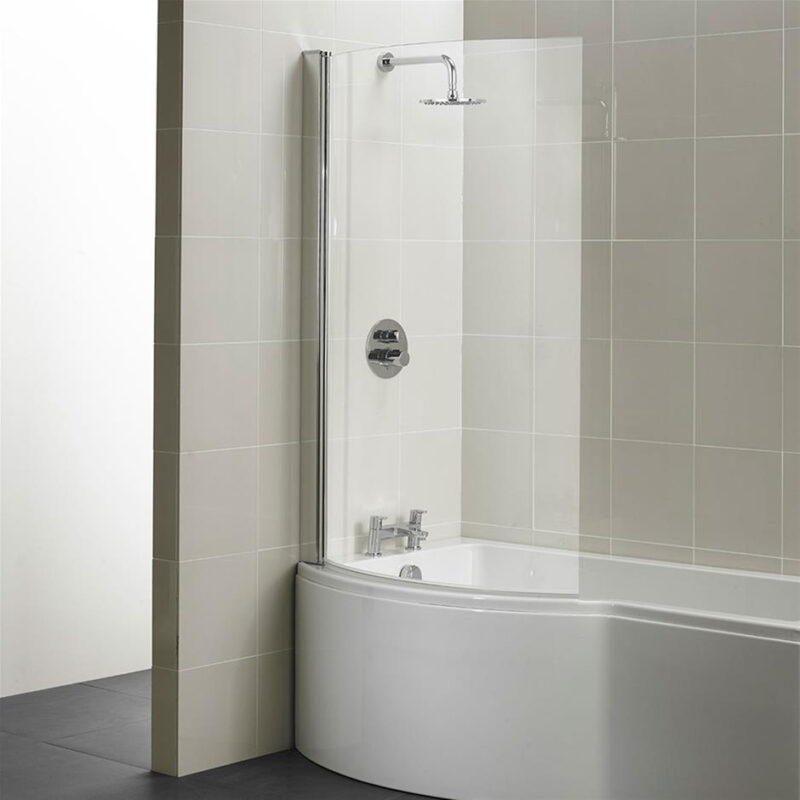Ideal Standard Concept P-Shaped 1700 x 900mm Left Shower Bath, Panel & Screen