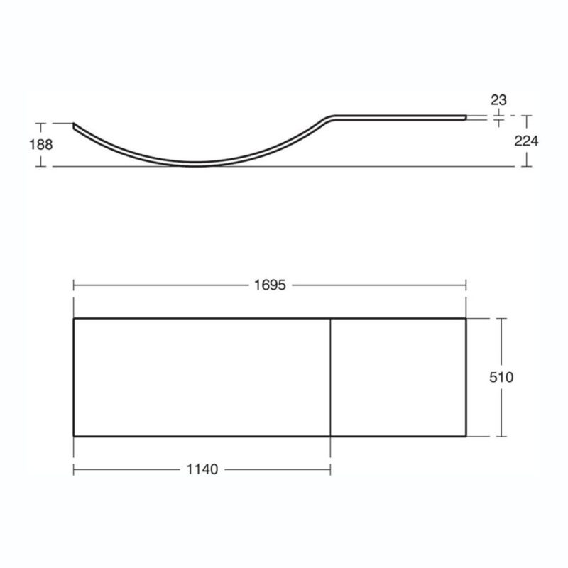 Ideal Standard Concept 170cm Shower Bath Front Panel E7317