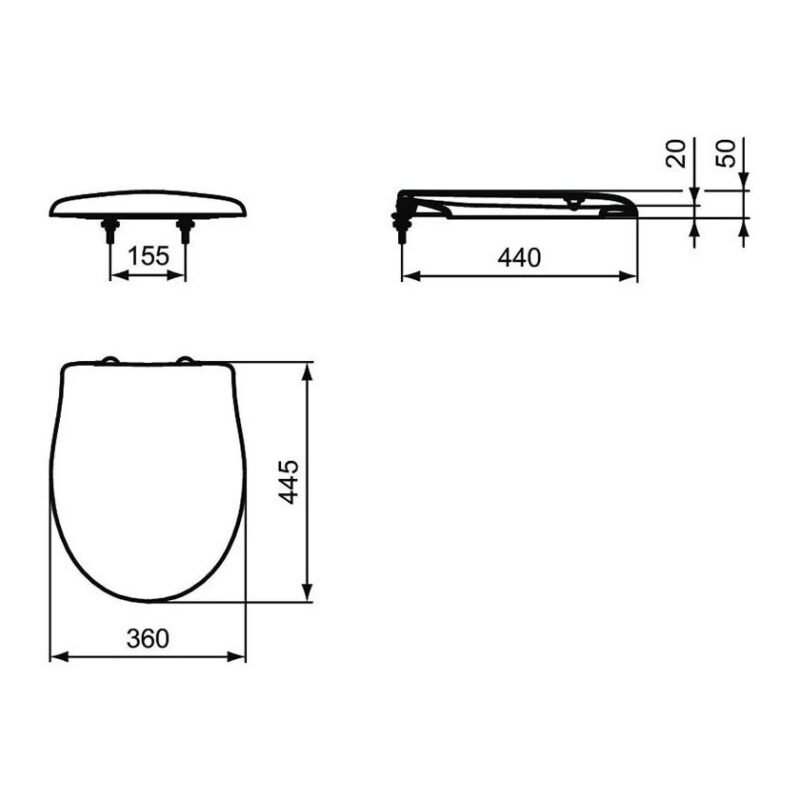 Ideal Standard Alto Toilet Seat & Cover Slow Close E7594