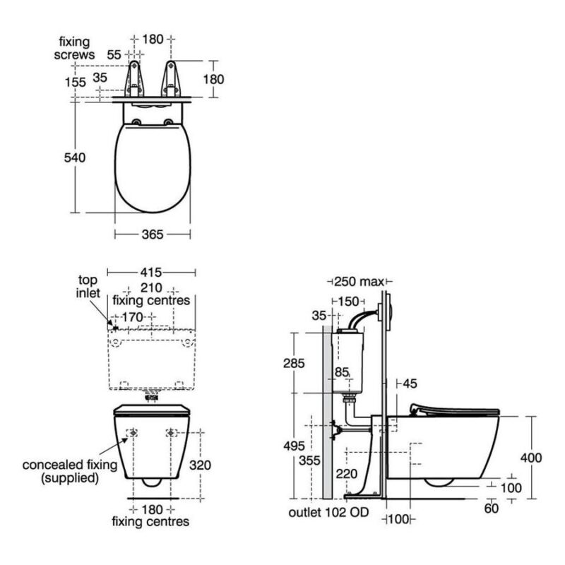 Ideal Standard Concept Slim Toilet Seat & Cover, Slow Close