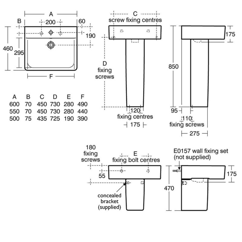 Ideal Standard Concept Cube 55cm Basin & Semi-Pedestal