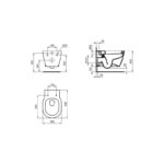 Ideal Standard Concept Wall Mounted Toilet with Slow Close Seat