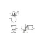 Ideal Standard Concept Wall Mounted Toilet with Slow Close Seat