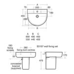 Ideal Standard Concept Arc 55cm 1 Hole Washbasin & Semi-Pedestal