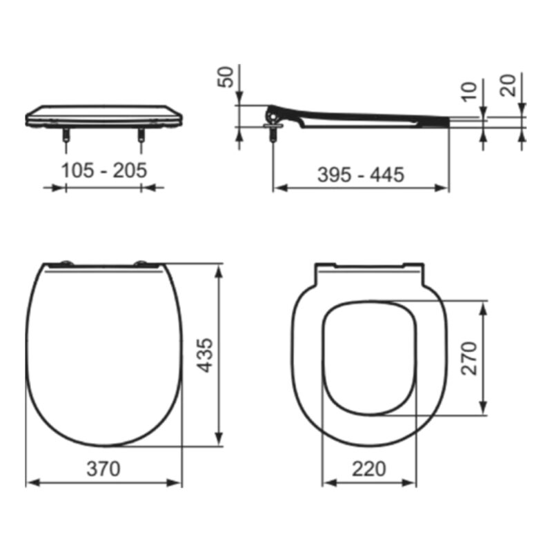 Ideal Standard Concept Back to Wall Toilet with Soft Close Slim Seat