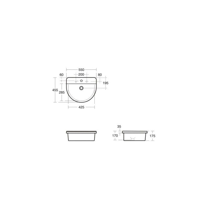 Ideal Standard Concept Arc 55cm Countertop Washbasin 1 Taphole