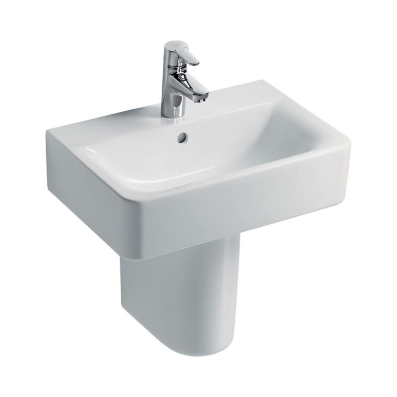 Ideal Standard Concept Cube 55cm Short Projection Basin & Semi-Pedestal Ideal Standard Concept Cube 55cm Short Projection Basin & Semi-Pedestal