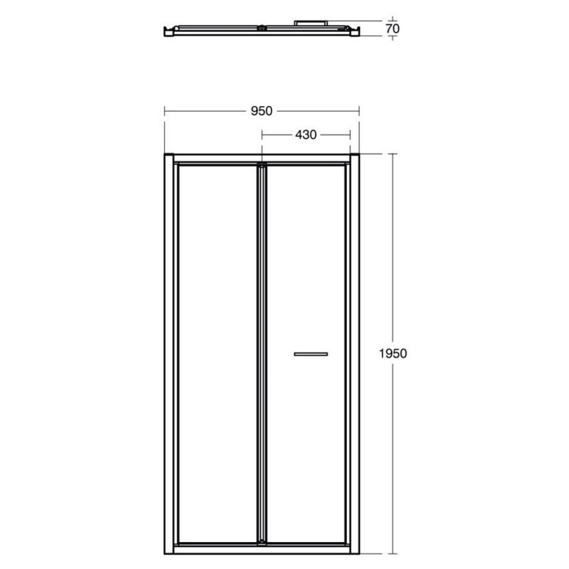 Ideal Standard Connect 2 1000mm Bifold Shower Door K9280