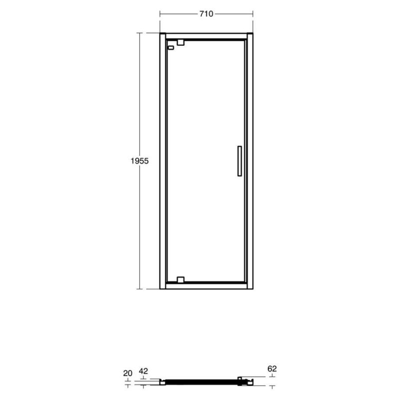 Ideal Standard Connect 2 760mm Pivot Shower Door K9391
