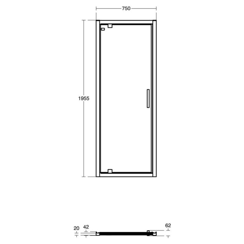 Ideal Standard Connect 2 800mm Pivot Shower Door K9392