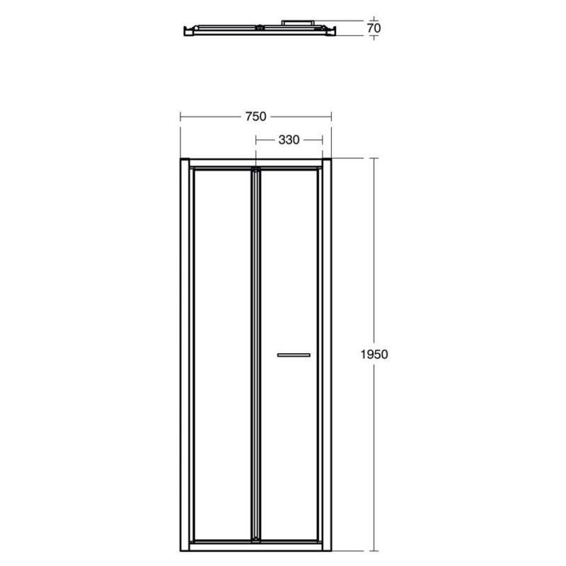 Ideal Standard Connect 2 800mm Bifold Shower Door K9398