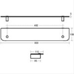 Ideal Standard Concept 60cm Glass Shelf & Brackets N1394