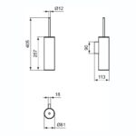 Ideal Standard Concept Toilet Brush with Wall Mount Holder N1396