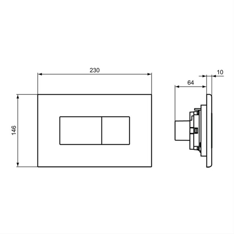 Ideal Standard Solea P2 Pneumatic Dual Flushplate White