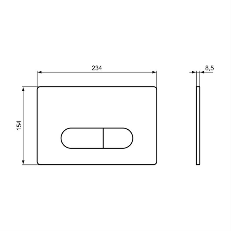 Ideal Standard Oleas P1 Pneumatic Dual Flushplate R0116 Black