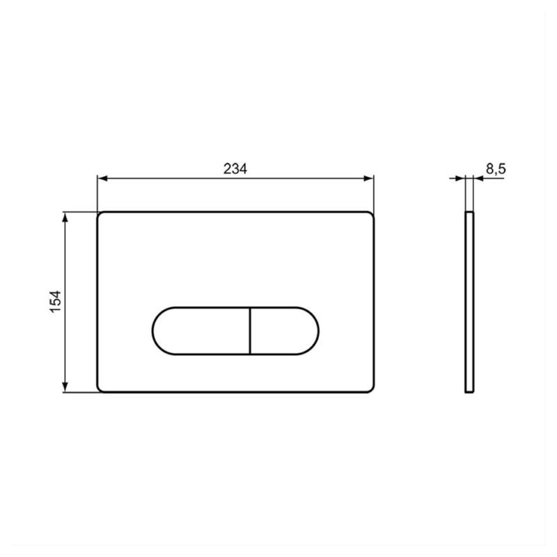 Ideal Standard Oleas P1 Pneumatic Dual Flushplate Chrome R0116