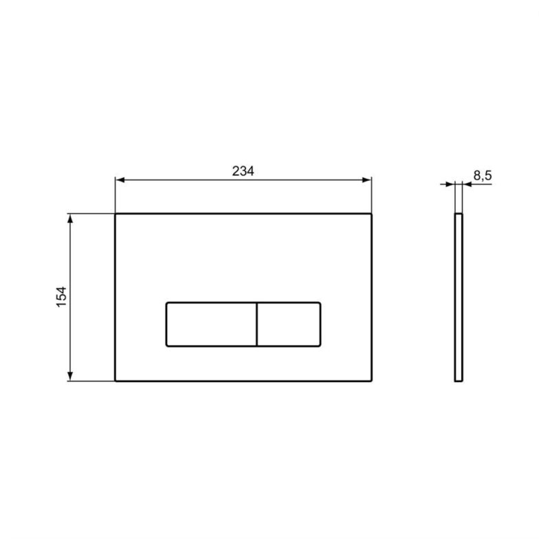 Ideal Standard Oleas M2 Mechanical Dual Flushplate Black