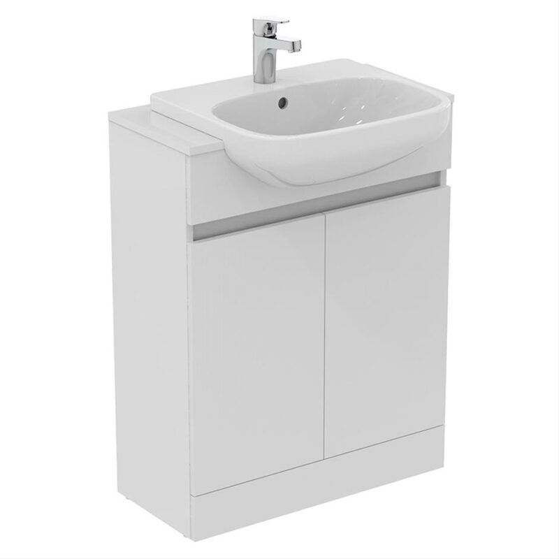 Ideal Standard Eurovit+ 65cm Gloss White Semi-Countertop Unit & Basin Ideal Standard Eurovit+ 65cm Gloss White Semi-Countertop Unit & Basin