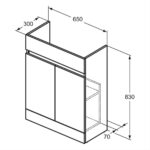 Ideal Standard Eurovit+ 65cm Gloss White Semi-Countertop Unit & Basin