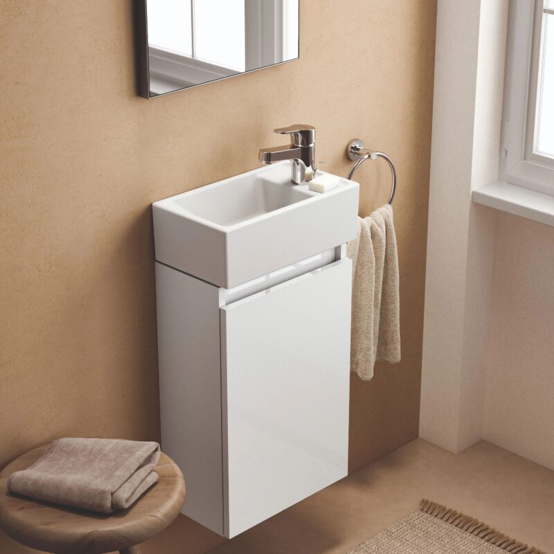 Ideal Standard Eurovit+ 35cm Gloss White Guest Unit & 1 Right Hole Basin