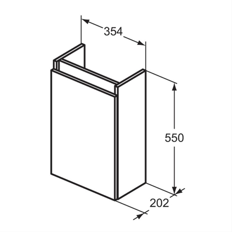 Ideal Standard Eurovit+ 35cm Gloss White Guest Unit & 1 Right Hole Basin