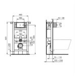 Ideal Standard Prosys 820mm Height Pneumatic Wall Hung WC Frame