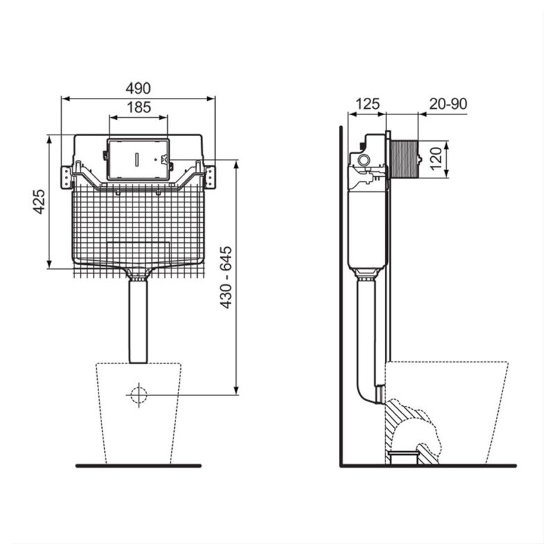 Ideal Standard Prosys 120mm Depth WC Cistern Mechanical R0317