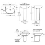 Ideal Standard Tesi 550mm 1 Taphole Basin & Semi Pedestal