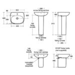 Ideal Standard Tesi 50cm Pedestal Basin 1 Hole T0312 White