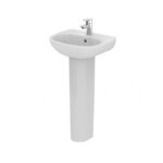 Ideal Standard Tesi 450mm 1 Taphole Cloakroom Basin & Full Pedestal