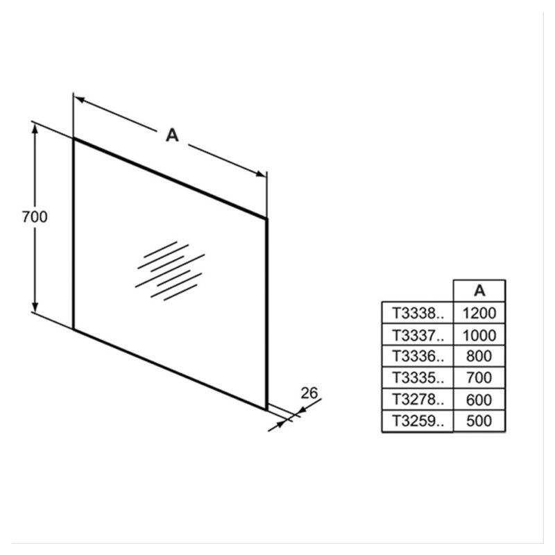 Ideal Standard 70cm Mirror with Ambient Light & Anti-Steam