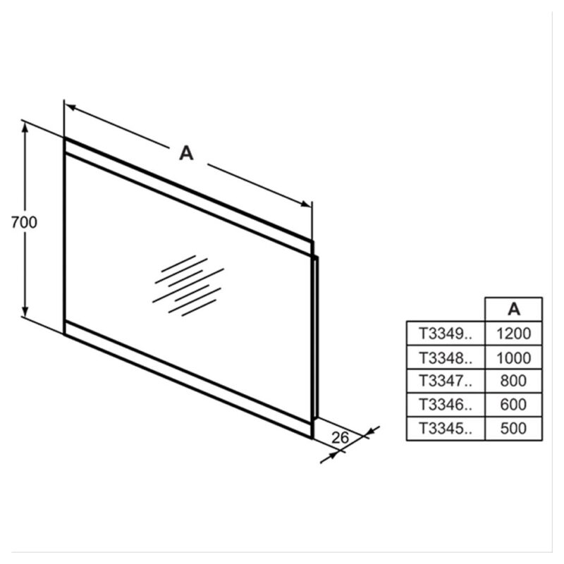 Ideal Standard 100cm Mirror with Sensor Light & Anti-Steam T3348