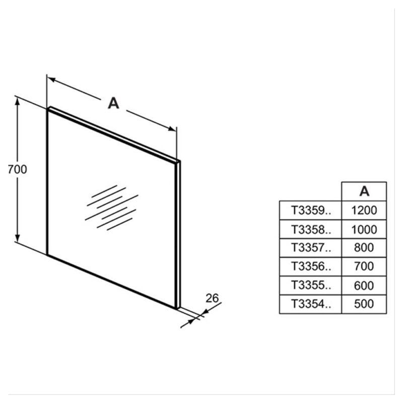 Ideal Standard 70cm Framed Bathroom Mirror T3356