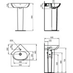Ideal Standard Tesi Small Full Pedestal T3521 White