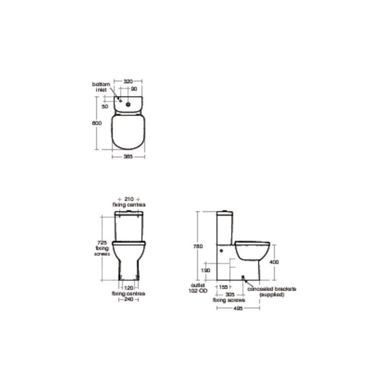 Ideal Standard Tempo 6/4 Litre Close Coupled Cistern T4270