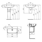 Ideal Standard i.Life S 60cm Compact 1 Hole Basin & Semi-Pedestal