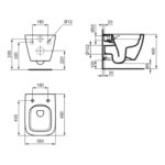 Ideal Standard i.Life S Rimless Wall Hung Toilet with Soft Close Slim Seat